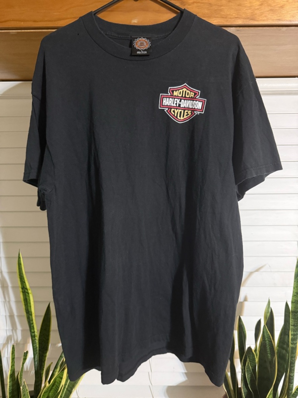 Vintage 90s Harley Davidson Las Vegas Tee Black USA Made Biker Graphic Size L - Picture 3 of 8
